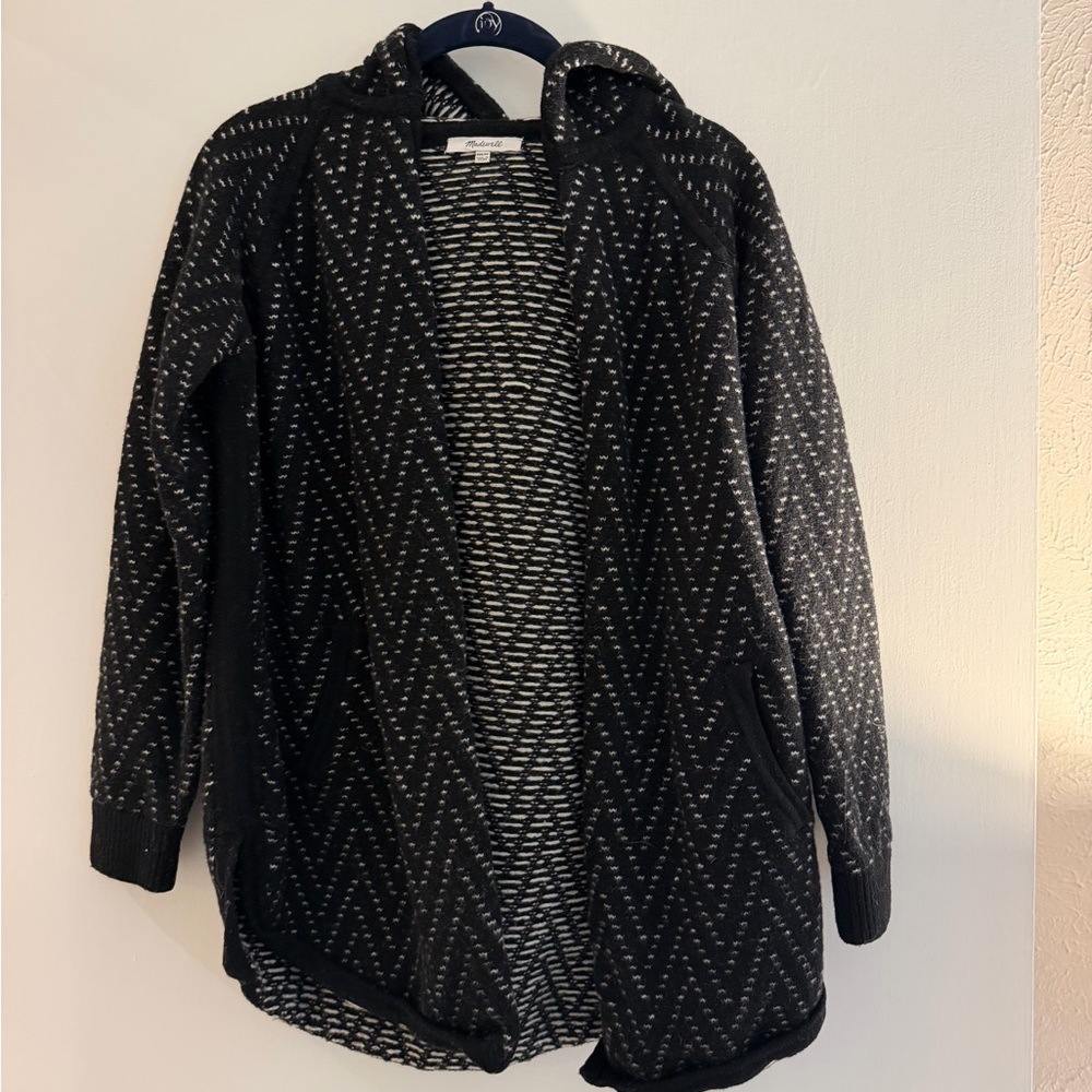 Madewell Oversized Striped Knit Cardigan with Hood